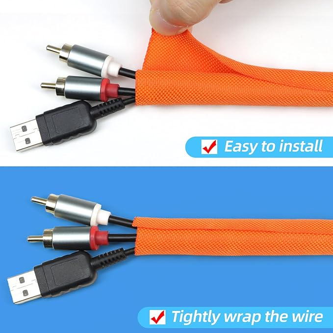 Automotive Wire Loom Tubing, Split Braided Cord Protectors from Pets No Chew - Image 2