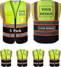Custom Mesh Safety Vest 5 Pack Customized Logo Class 2 High Visibility by BeautyWill