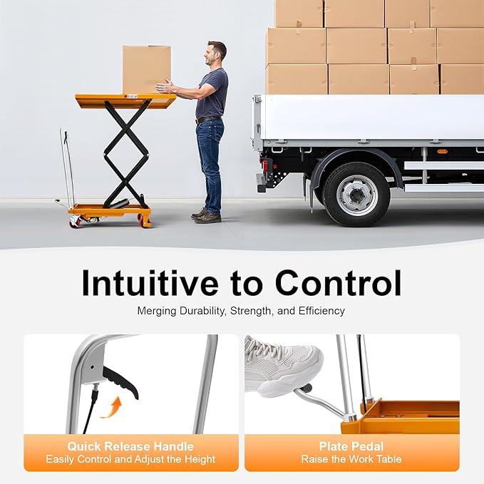 Hydraulic Lift Cart, Double Scissor Design - Image 7