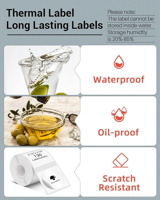 Phomemo Sticker Circle Labels- 2.75''x2.75'' Thermal Label - Image 4