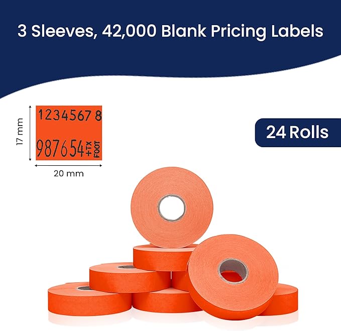 Perco Fluorescent Red Pricing Labels - Image 3