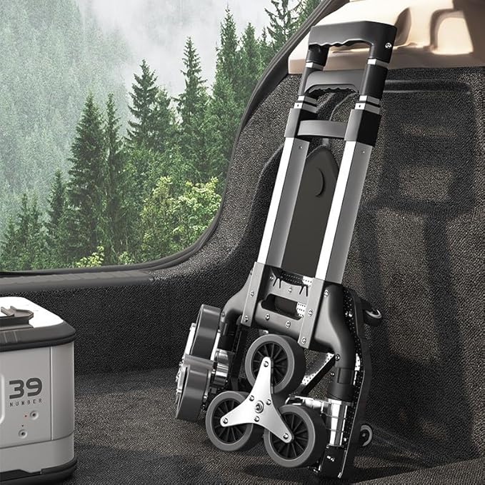 Heavy Duty 6-Wheel Stair Climbing Cart - 300lb Capacity Folding Hand Truck - Image 9