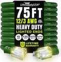75ft Outdoor/Indoor Extension Cord 12/3 Gauge Extra Heavy Duty 3 Prong SJTW by LifeSupplyUSA