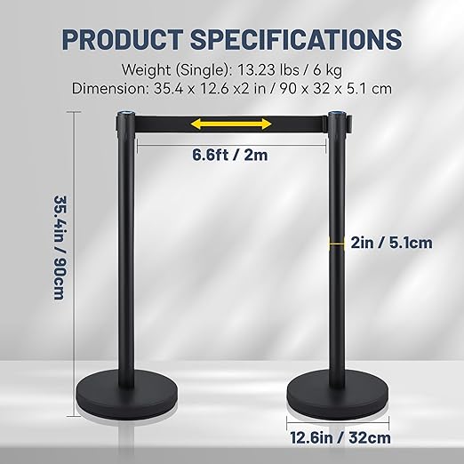 6-Pack Black Stanchion Posts - Image 2