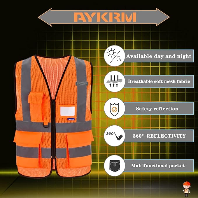 X Small High Visibility Mesh Safety Reflective Vest - Image 3