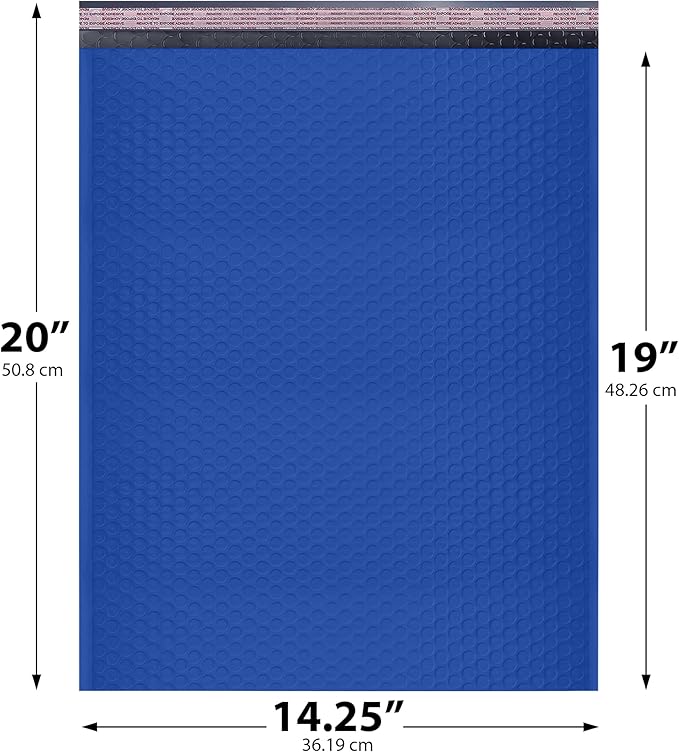 Royal Blue Extra Large Poly Bubble Mailers 14.25x20 inch #7 | Self Seal Large - Image 2