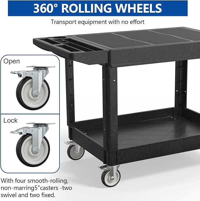 550LBS Utility Cart, Flat top 46x25 Inch Utility Cart - Image 5