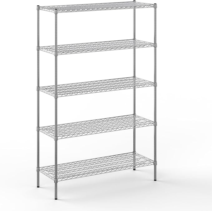 18" Deep x 48" Wide x 74" Height Wire Shelving Kit | 5-Tier | NSF Commercial by Regal+Altair