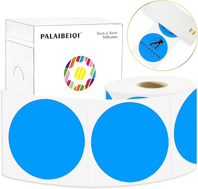 3 X 3 Inch Round Thermal Labels Circle Color Coding Labels Printable Waterproof by Palaibeiqi
