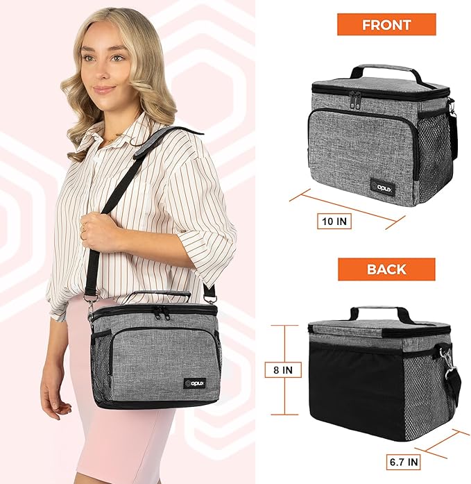 opux Insulated Lunch Bag for Men Women, Soft Lunch Box for Office Work School - Image 2
