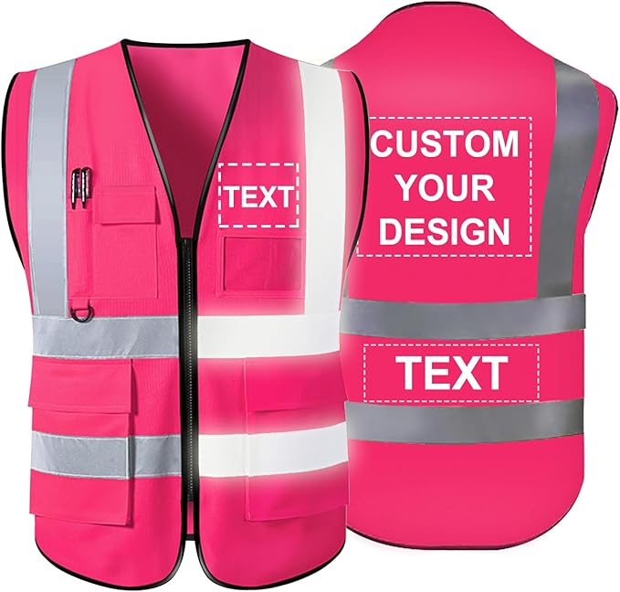 Personalized Safety Vest Custom High Vis Vest Customize Logo Safety Vest by Unknown