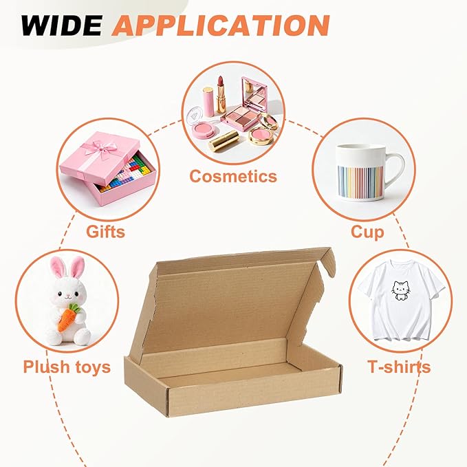 PATIKIL 7 x 4 x 1 Inch Shipping Boxes, 33 Pack Hard Corrugated Cardboard Box - Image 4