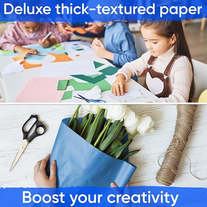 12" x 1200" Dark Blue Kraft Paper Roll, 45 lbs Thickness, Made in USA Colored - Image 5