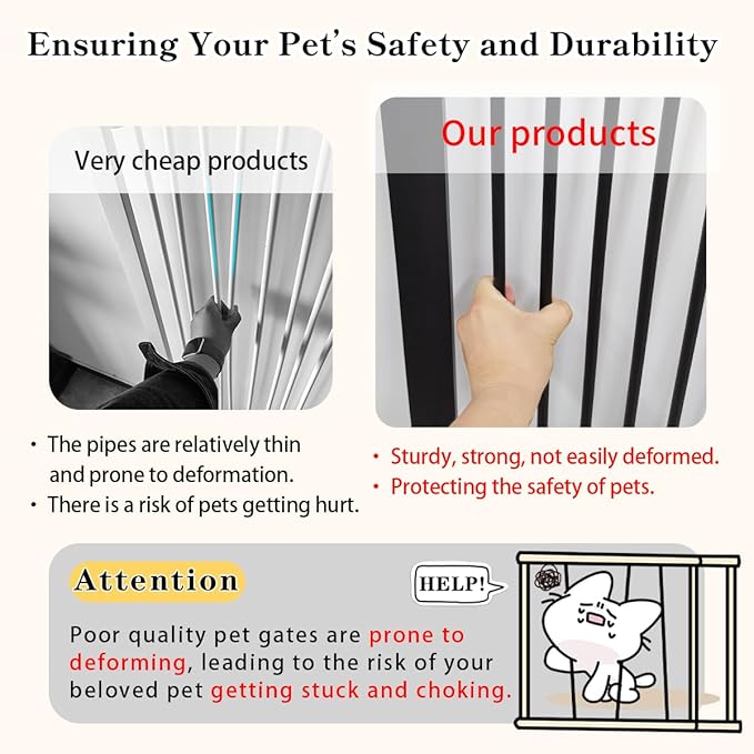 Lumizone Extra Tall Cat Gate 61.02" High Pressure Mounted Extra Wide 2025 New - Image 6