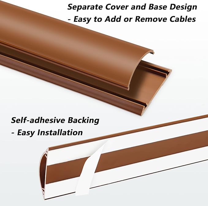 Cord Hider Floor 68in, Large Capacity Floor Cord Cover, Hard PVC Wire Cover - Image 5