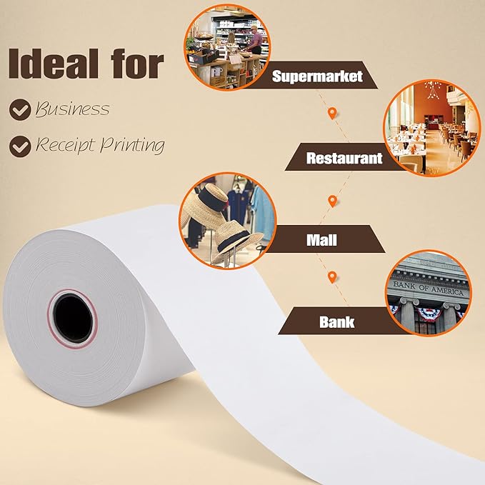 2 1/4" x 165' Thermal Paper, POS Receipt Paper - Image 6