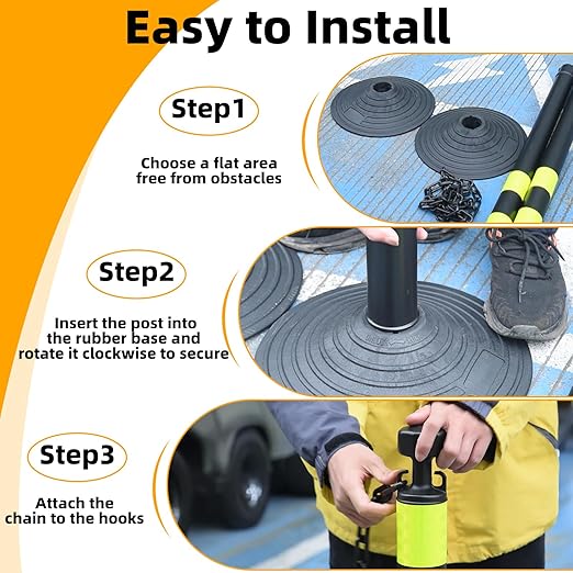 6 Pack 39 Inch Black Traffic Delineator Posts - Image 7