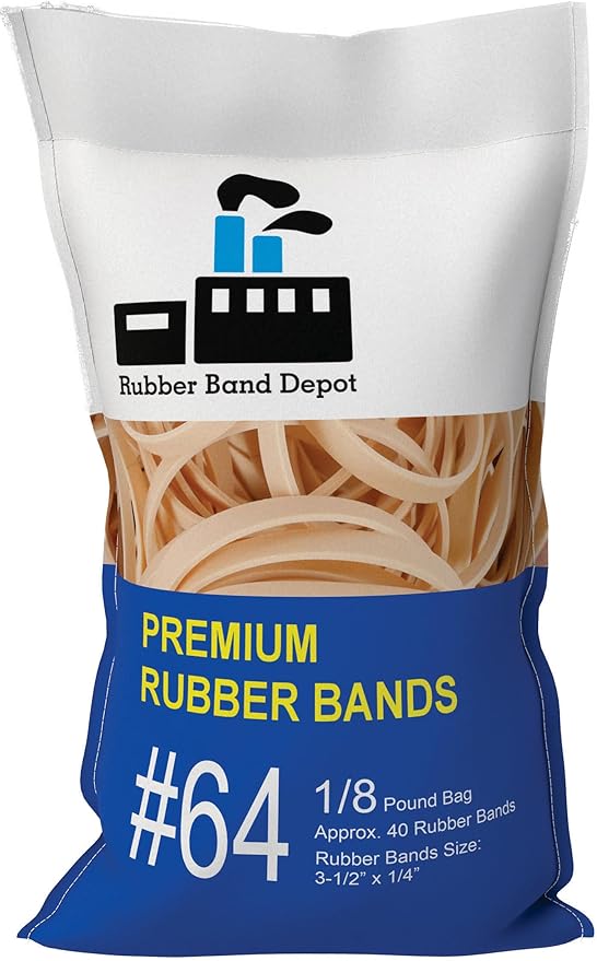 3-1/2" x 1/4'' - Size #64 - Rubber Band Depot - Everyday Rubber Bands, Business by The+Office-Pros