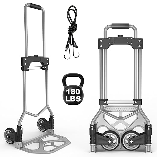 Folding Hand Truck Dolly Cart, 180LBS Portable Aluminum Hand Truck Foldable by DIAMONDFORGEOFFICIAL