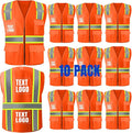 BeautyWill 10/20 Pack Custom Logo Safety Vest, Bulk High Visibility Class 2 by BeautyWill