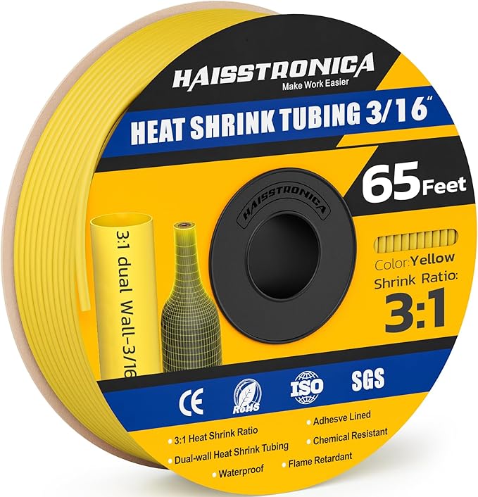 haisstronica 3:1 Heat Shrink Tubing, Shrink Ratio Adhesive Lined Marine Grade by HAISSTRONICA