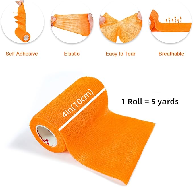Assorted Color- Self Adhesive Bandages Wrap, Athletic Elastic Cohesive Bandage - Image 2