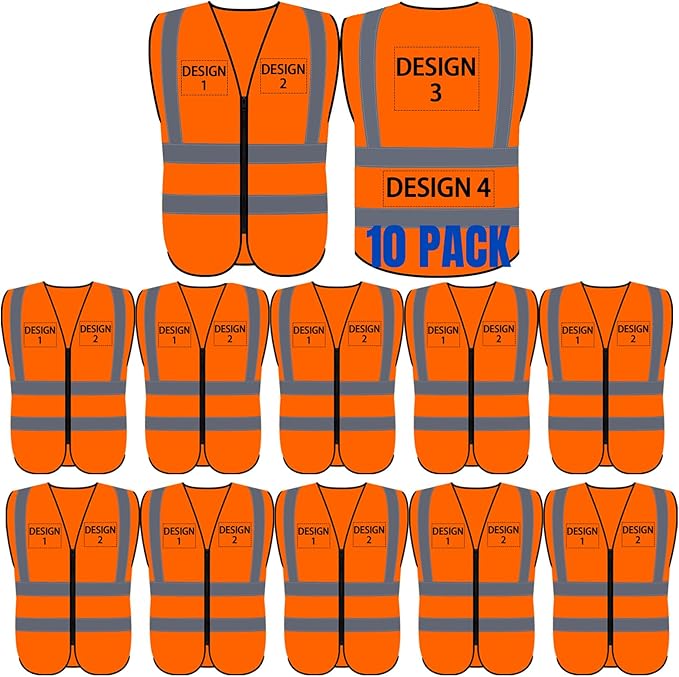 BeautyWill Custom Logo Safety Vest S, 4XL Personalized Safety Vest High by BeautyWill