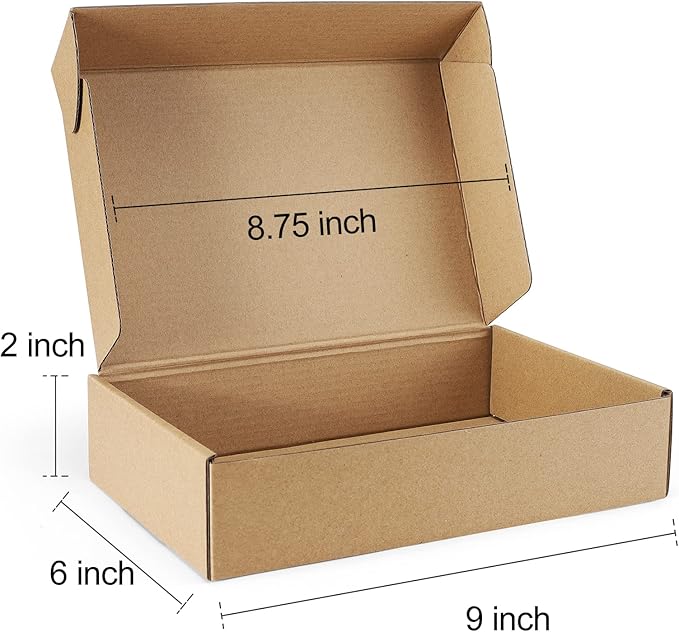 Shipping Boxes 9x6x2 inches Brown Small Mailing Boxes 25 Pack Cardboard - Image 2