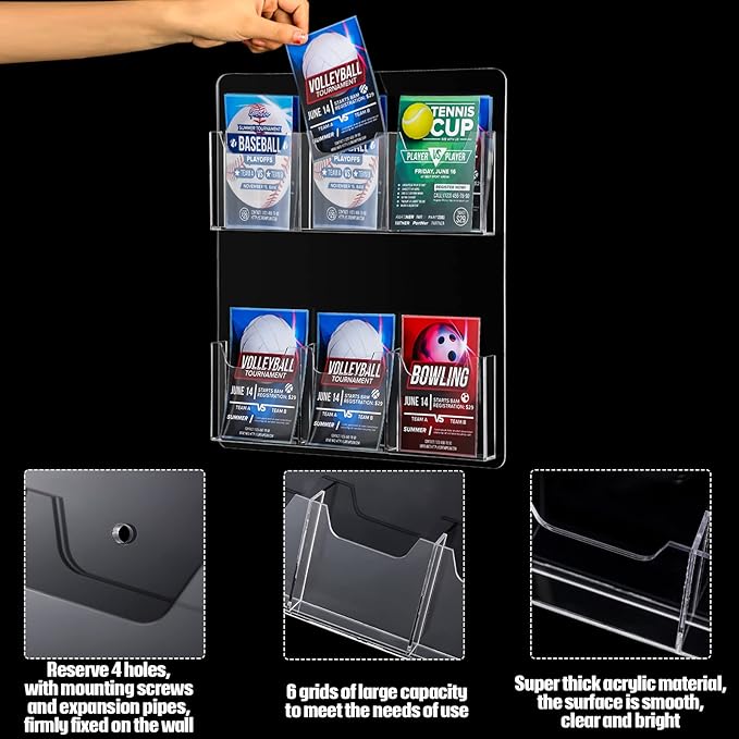 Eersida Acrylic Brochure Pamphlet Holder Brochure Display Stand Business Tri - Image 4