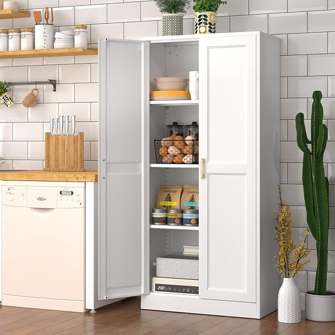 Kitchen Pantry Cabinet, 60 Inch Tall Pantry Storage Cabinet - Image 2
