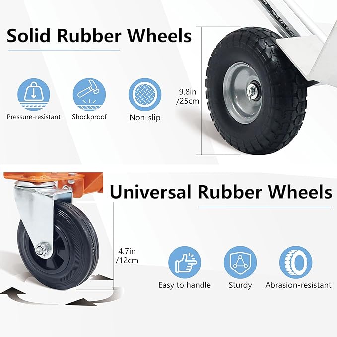 4 in 1 Convertible Hand Truck, Folding Hand Truck Dolly Cart - Image 3