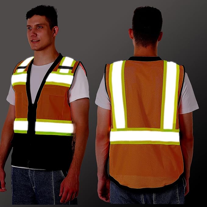 ProtectX 6 Pockets High Visibility Safety Vest - Image 2
