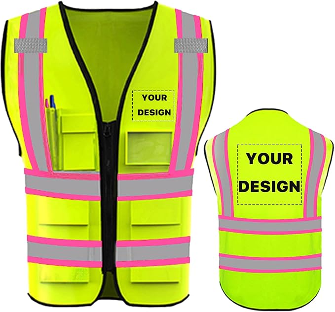 YOWESHOP High Reflective Visibility Safety Vest Custom Your Logo Safety Workwear by YOWESHOP