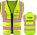 YOWESHOP High Reflective Visibility Safety Vest Custom Your Logo Safety Workwear by YOWESHOP