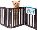 INTERNET'S BEST Dog Gate Indoor Freestanding Pet Barrier, Folding Wood Dog Fence by BIRDROCKHOME
