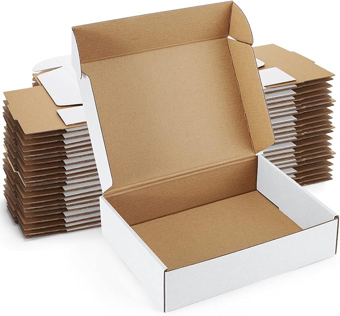 Shipping Boxes 9x6x2 inches White Small Mailing Boxes 25 Pack Cardboard by POEVER