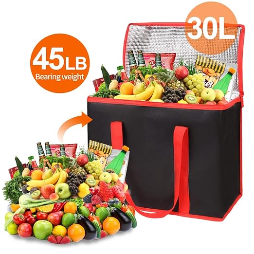 Bodaon 1-Pack Insulated Reusable Grocery Shopping Bags, X-Large Picnic Cooler - Image 4