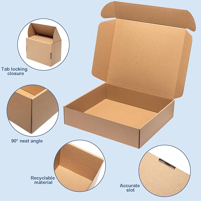 Shipping Boxes 13x11x3 Inches 20 Pack Corrugated Cardboard Mailing Boxes - Image 4