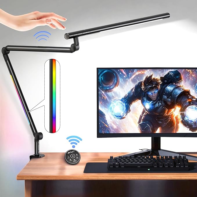 LED Desk Lamp with Clamp, 18W Architect Desk Lamp with Dual Light, Flexible 3 by SUNLINKCO