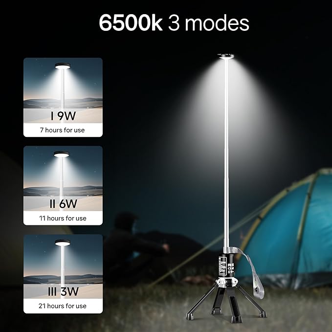Rechargeable Camping Lantern — Adjustable Height Portable Light, Easy Setup - Image 3