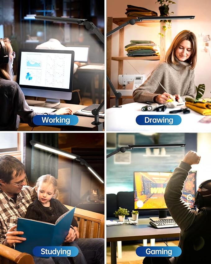 LED Desk Lamp with Clamp, Ultra-Bright Dual Light Architect Desk Light with - Image 7