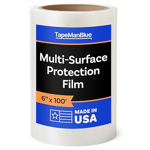 Multi-Surface Protection Film, 6 inch x 100' Roll, Removable Surface Protection by TapeManBlue