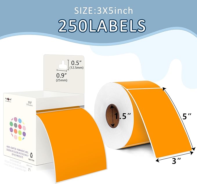 PARLAIM 3 X 5 Inch 1000Per/4Rolls Rectangle Inventory Color Coding Labels - Image 2