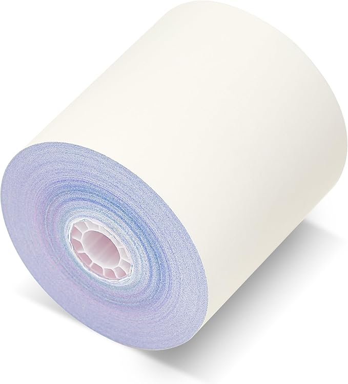 3-ply 3" inch 65' Feet White/Canary/Pink Carbonless Kitchen Paper 50 Rolls TMU - Image 5