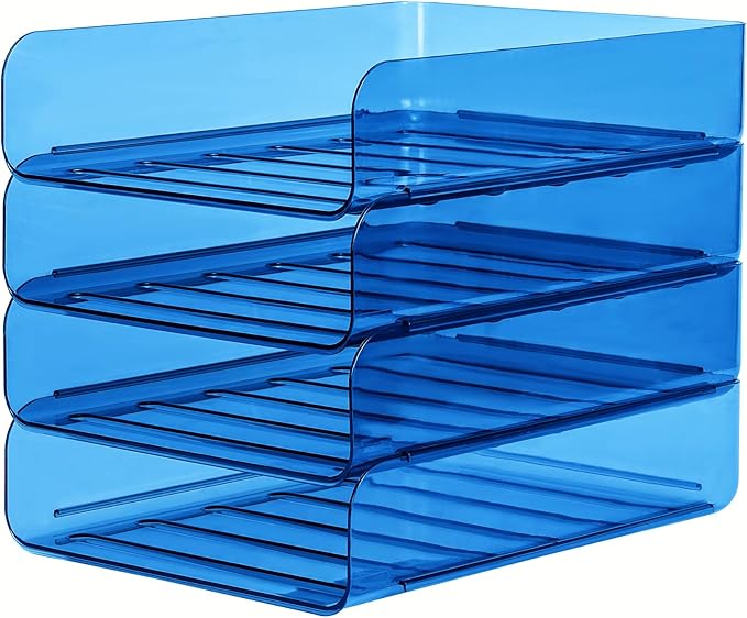 4 Pack Stackable Paper Tray Organizer File Organizer by CiWiVOKi