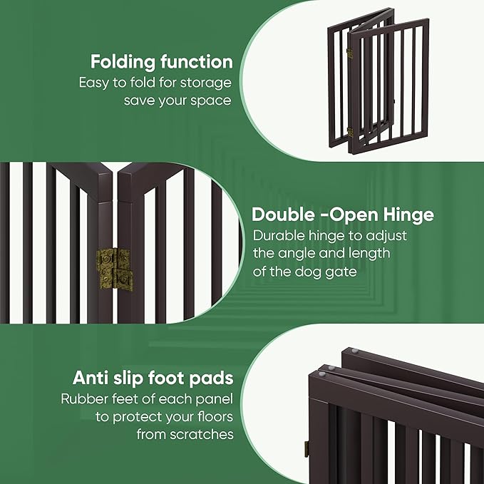 Dog Gates for Doorways, Tall Dog Gate Indoor, Foldable Pet Gates for Doorways - Image 3