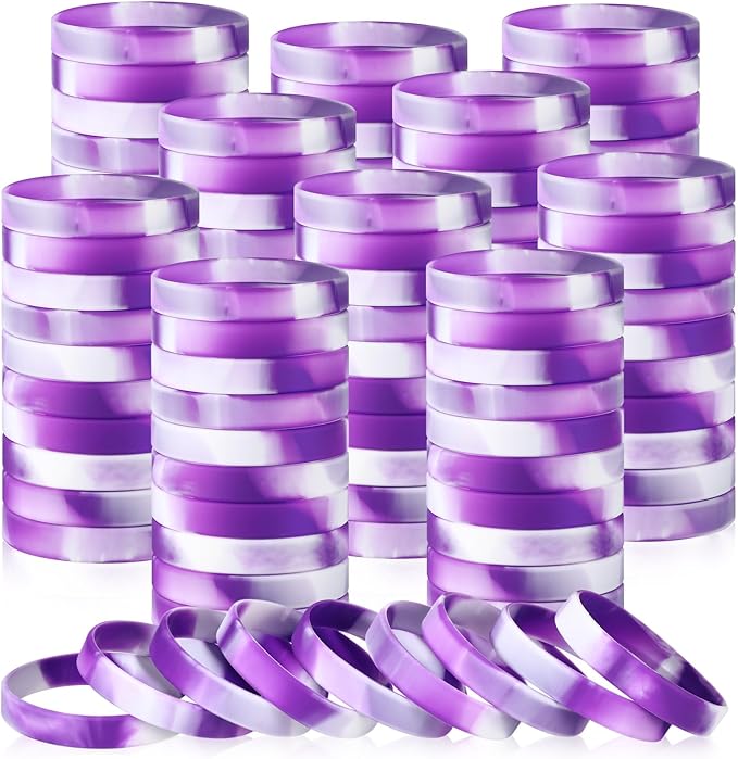 Liliful 100 Pcs Silicone Rubber Wristbands Rubber Wristband Bracelet Bands by Liliful