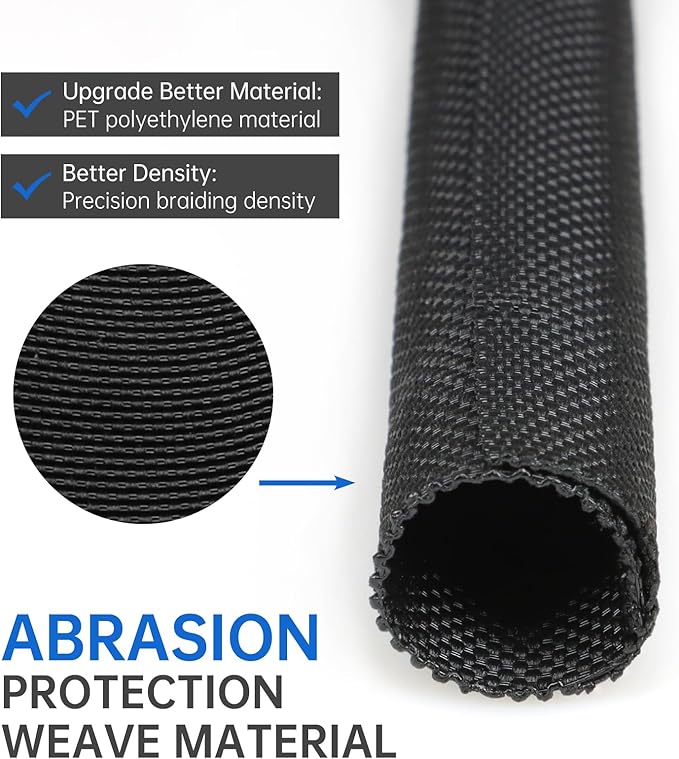 Split Braided Cable Sleeve，Flexible Wire Loom Tubing, Automotive Cord Protector - Image 3