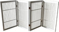 Pet Dog Gate Strong and Durable Freestanding Folding Acacia Hardwood Portable by Urnporium
