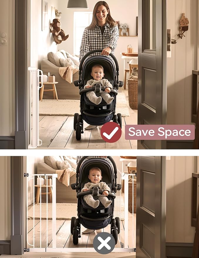 Momcozy Retractable Baby Gate, Extends up to 55" Wide, Child Safety Baby Gates - Image 4